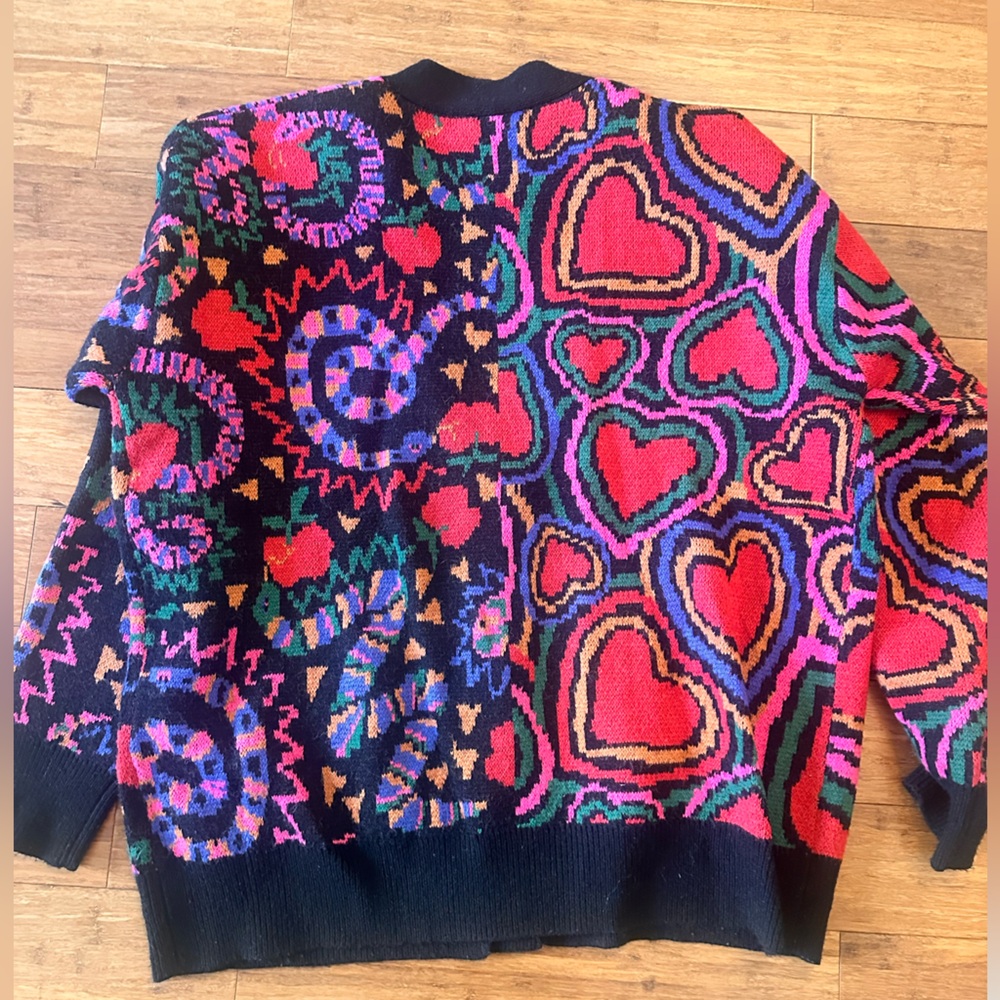 FARM Rio Multicolor Heart and Geometric Pattern Cardigan - Picture 3 of 3